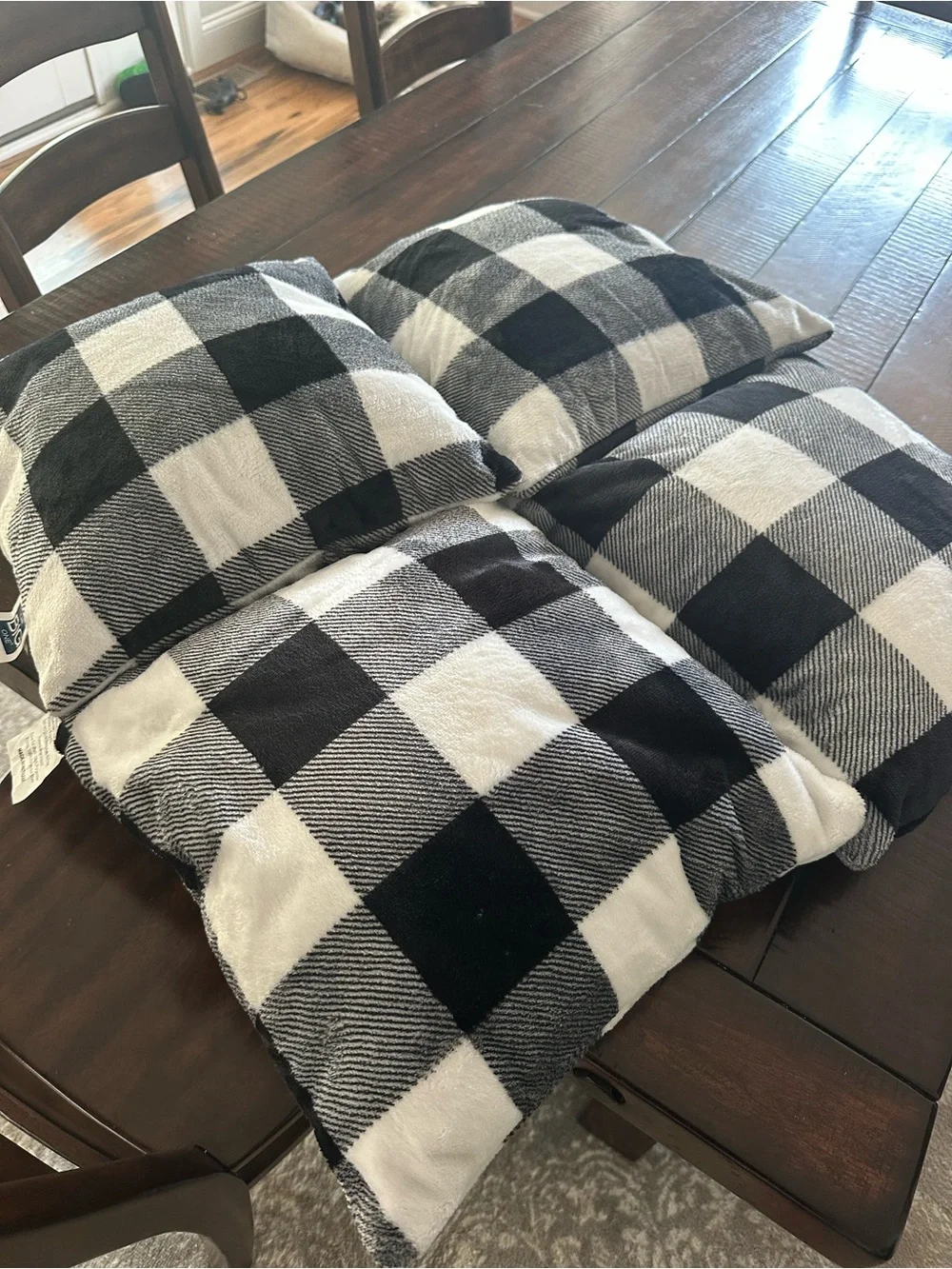 Black & White Buffalo Check Decorative Throw Pillow Set - Unbranded
